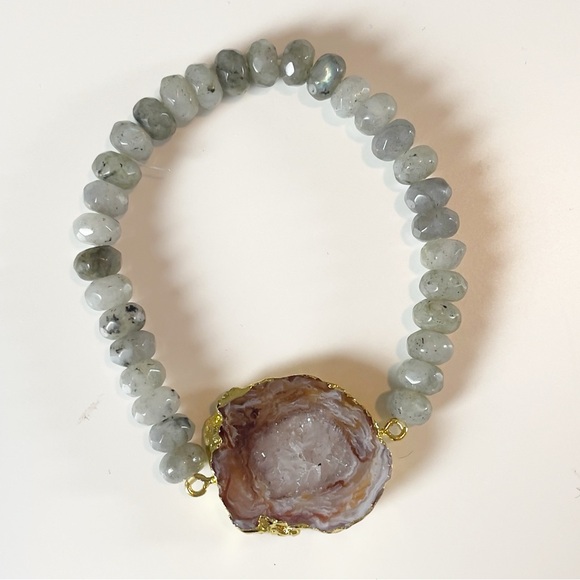 EYE CANDY LOS ANGELES AGATE STONE MY WRIST STRETCH BRACELET - Picture 3 of 3